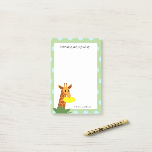 Frisbee Jungle Giraffe Personalisiert Post-it Klebezettel (Auf Schreibtisch)