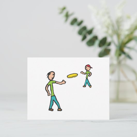 Frisbee Postkarte (Stehend Vorderseite)