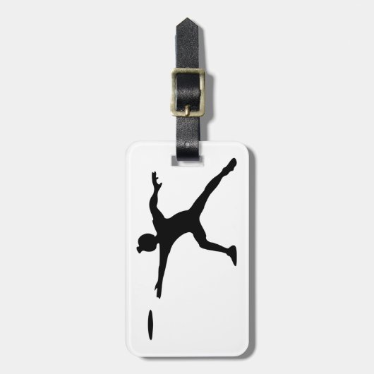 Frisbee Silhouette Gepäckmarken Gepäckanhänger (Vorderseite vertikal)