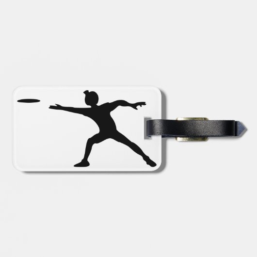 Frisbee Silhouette Gepäckmarken Gepäckanhänger (Rückseite horizontal)
