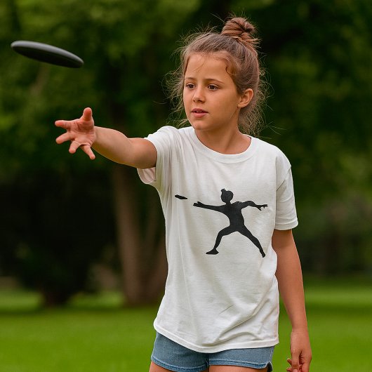 Frisbee Silhouette Girls T - Shirt