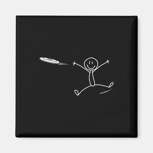Frisbee Stickman Disc Golf Funny Ultimate Frisbee  Magnet (Vorne)