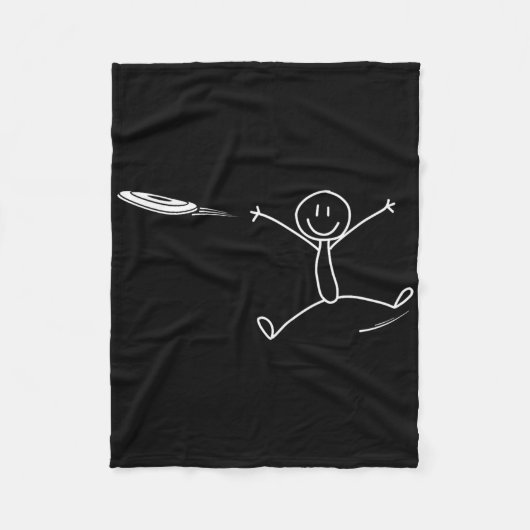 Frisbee Stickman Disc Golf Lustiges Ultimate Frisb Fleecedecke (Vorderseite)