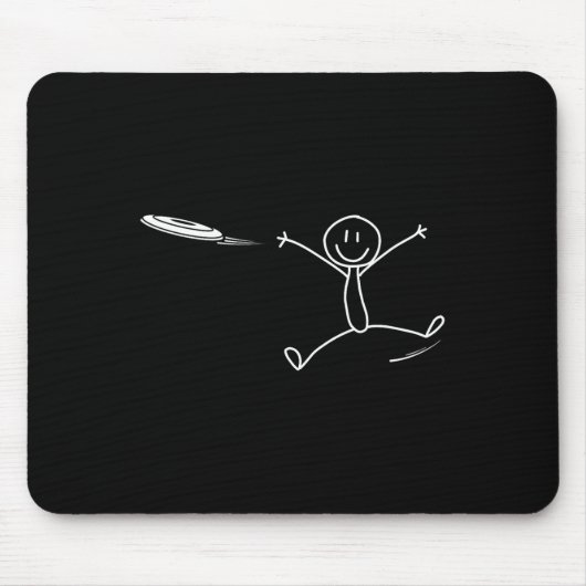 Frisbee Stickman Disc Golf Lustiges Ultimate Frisb Mousepad (Vorne)