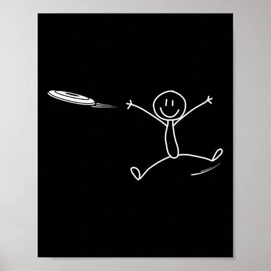 Frisbee Stickman Disc Golf Lustiges Ultimate Frisb Poster (Vorne)