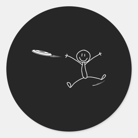 Frisbee Stickman Disc Golf Lustiges Ultimate Frisb Runder Aufkleber (Vorderseite)