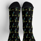 Frisbee Throwing Stickman Socken (Oben)
