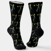Frisbee werfender Stickman Socken (Gewinkelt)