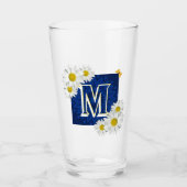 Frisch als Gänseblümchen-Monogramm Glas (Vorderseite)