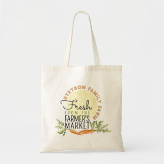 Frisch aus dem Marktnamen des Bauern Tragetasche