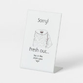 Frisch aus Toilettenpapier Sockelschild (Vorderseite)