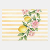 Frisch Ein Bogen Rosa Gelbe Zitrone Erster Geburts Geschenkpapier Set (Vorderseite 2)