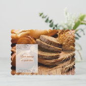 Frisch gebackene Breads mit benutzerdefiniertem Te Einladung (Stehend Vorderseite)