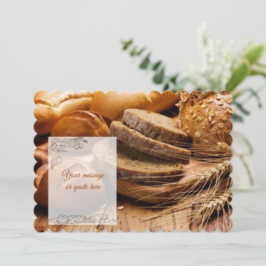 Frisch gebackene Breads mit benutzerdefiniertem Te Einladung (Stehend Vorderseite)