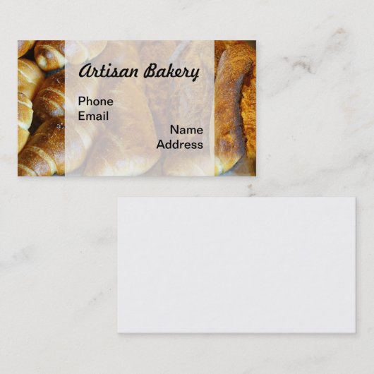 Frisch gebackene Brot-Brötchen und Brot-Laibe Visitenkarte (Vorne/Hinten)