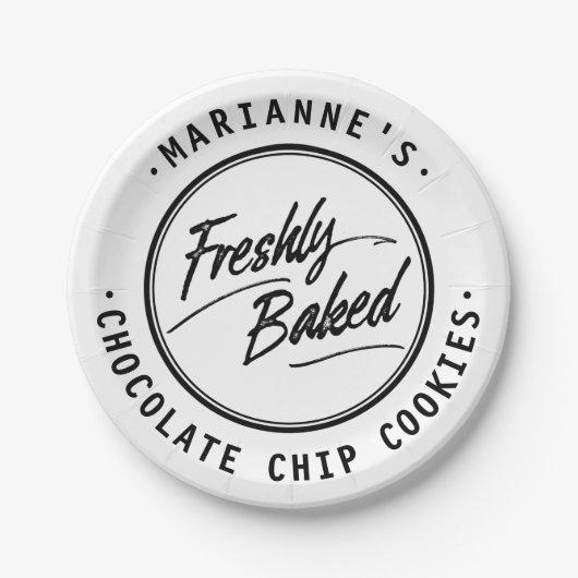 Frisch gebackene personalisierte pappteller (Vorderseite)