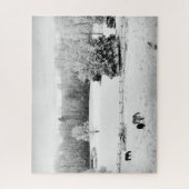 Frisch gefallener Schnee auf der Pferderasse - 16x Puzzle (Vertikal)