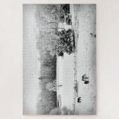 Frisch gefallener Schnee auf der Pferderasse - 20x Puzzle (Vertikal)