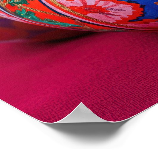 Frisch gefärbte Pysanky Ostereier mit Text-Wellnes Poster (Ecke)