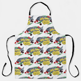 Frisch gegrillter Fisch Griechischer Mittelmeer Me Schürze