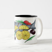 Frisch gegrillter Fisch Griechischer Mittelmeer Me Zweifarbige Tasse (VorderseiteRechts)