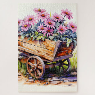 Frisch gepflückte Aster-Blumen-Illustration Puzzle