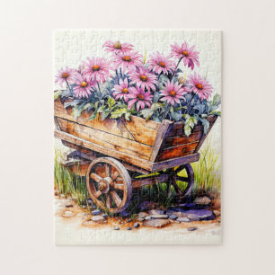 Frisch gepflückte Aster-Blumen-Illustration Puzzle