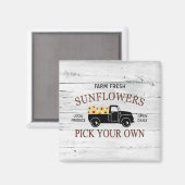 Frisch gepflückte Sonnenblumen Farm Truck Magnet (Vorderseite/Rückseite)