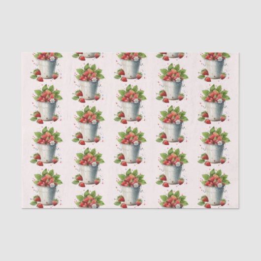 Frisch gepickte Erdbeeren im Schaufelmuster Seidenpapier (Vorderseite)