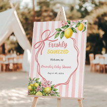 Frisch gepresste Limonade Rosa Schleife Baby Showe