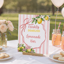 Frisch gepresste Limonade Rosa Schleife Baby Showe