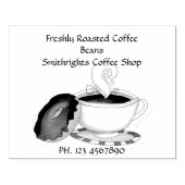 frisch geröstete Kaffeebohnen Gummistempel (Prägung)