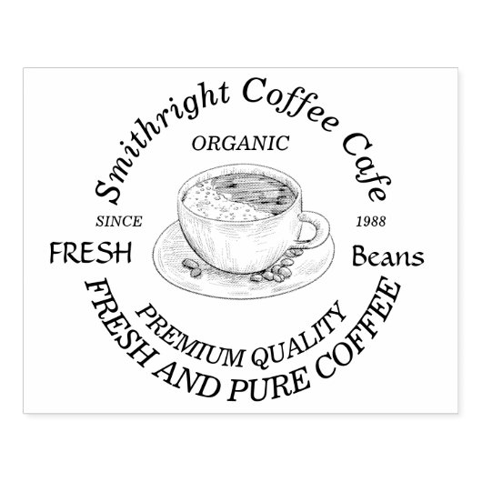 frisch gerösteter Kaffee-Cup Gummistempel (Prägung)