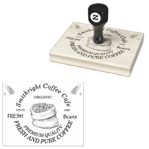 frisch gerösteter Kaffeesack Gummistempel