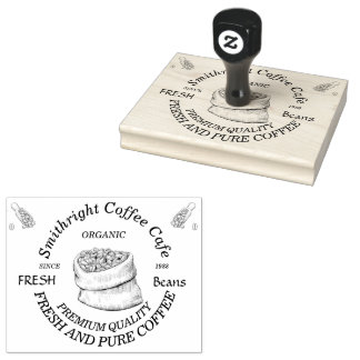 frisch gerösteter Kaffeesack Gummistempel