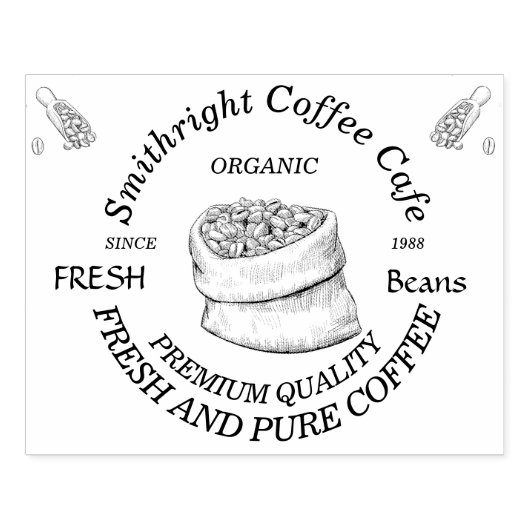 frisch gerösteter Kaffeesack Gummistempel (Prägung)