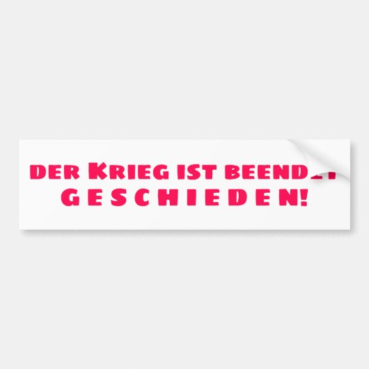 Frisch Geschieden Autoaufkleber (Vorne)