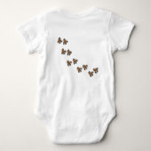 "frisch geschlüpfte" Lila und grüne Dino-Eier Baby Strampler (Rückseite)