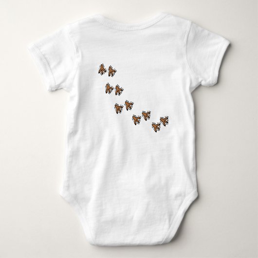 "frisch geschlüpfte" Lila und grüne Dino-Eier Baby Strampler (Rückseite)