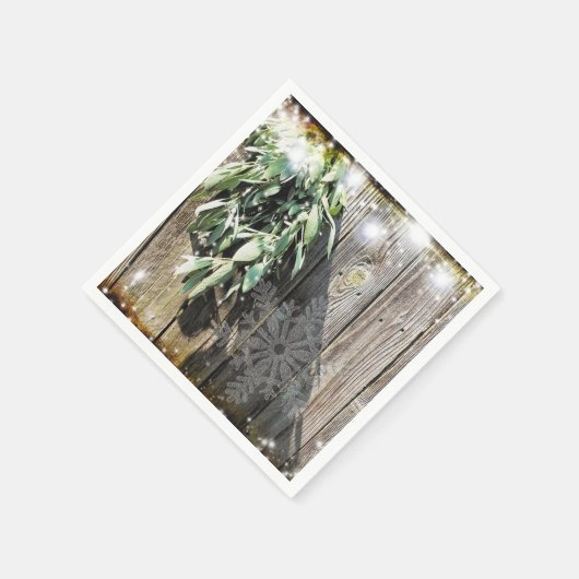 Frisch geschnittener Sage Barn-wood Snowflake Twin Serviette (Ecke)