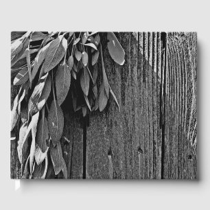 Frisch geschnittener Salbei Scheunenholz Graustufe Gästebuch