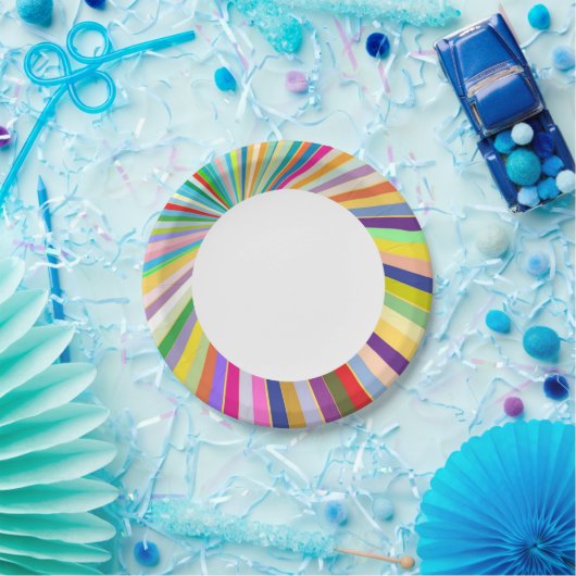 Frisch gestreifter Hintergrund Pappteller (Party)