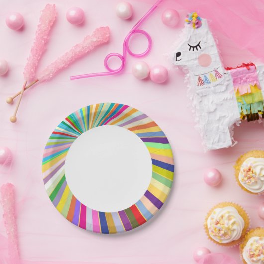 Frisch gestreifter Hintergrund Pappteller (Party)