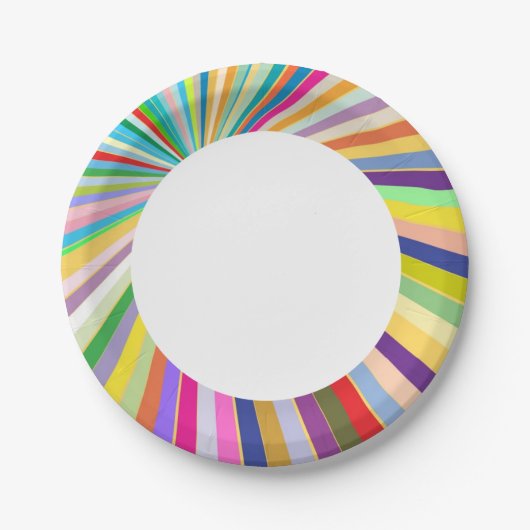 Frisch gestreifter Hintergrund Pappteller (Vorderseite)