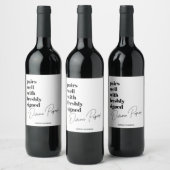 Frisch gezeichnete Scheidungsdokumente Weinetikett (Flaschen)