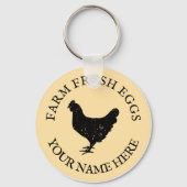Frisch gezüchtete Eier Hühner Silhouette individue Schlüsselanhänger (Vorderseite)