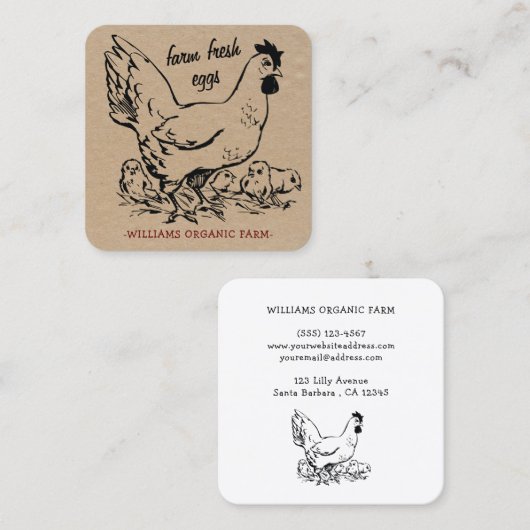 Frisch gezüchtete Eier Quadratische Visitenkarte (Vorne/Hinten)