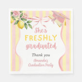 Frisch graduierte Limonade-Limonen-Abschlussfeier Serviette (Vorderseite)