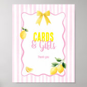 Frisch graduierte rosa gestreifte Karten & Geschen Poster (Vorne)