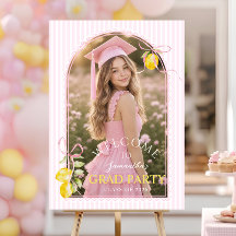 frisch graduierte rosa Schleife Willkommensschild